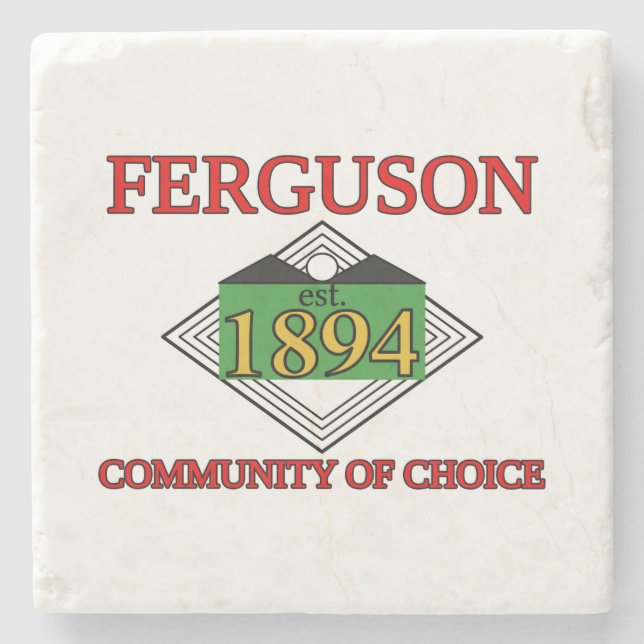 Posavasos De Piedra Bandera de Ferguson, Misuri (Anverso)