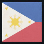 Posavasos De Piedra Bandera de Filipinas<br><div class="desc">Bandera patriótica de Filipinas.</div>