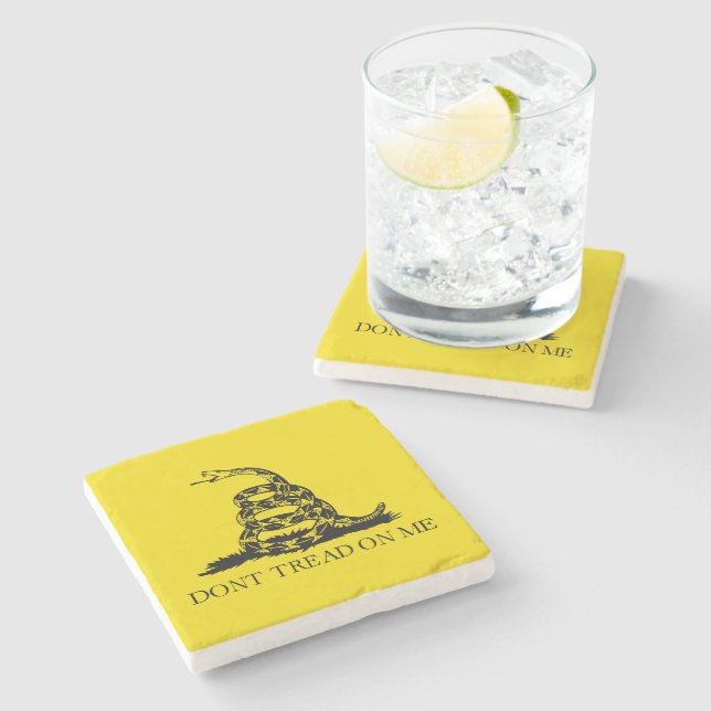 Posavasos De Piedra Bandera de Gadsden Rattlesnake: Guerra Revoluciona (Lateral)