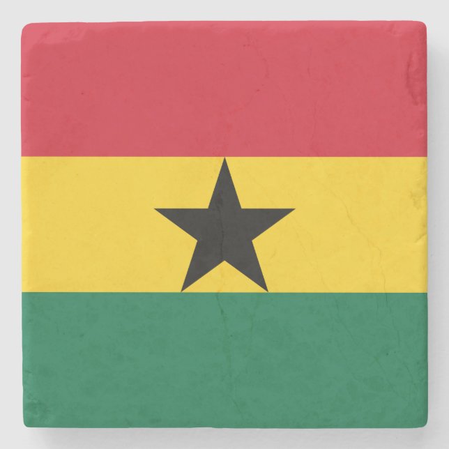 Posavasos De Piedra Bandera de Ghana (Anverso)