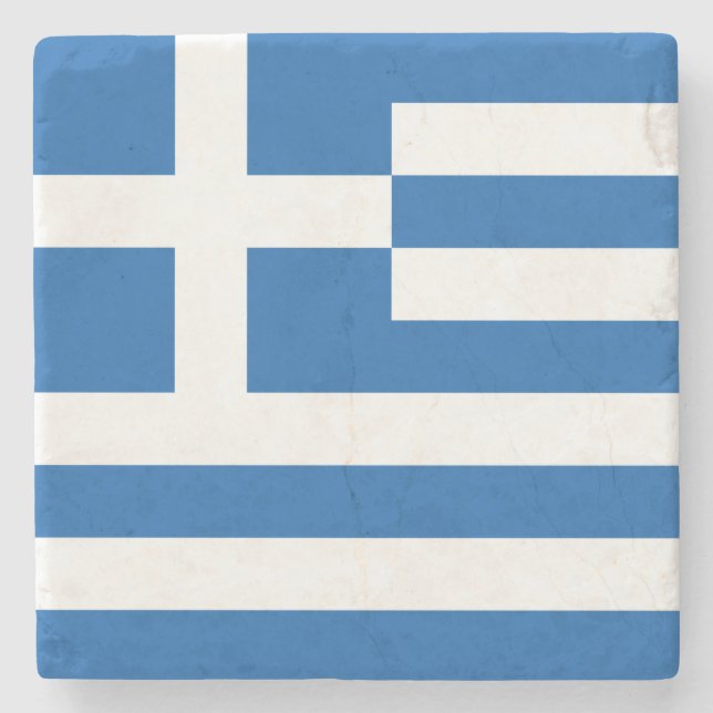 Posavasos De Piedra Bandera de Grecia (Anverso)