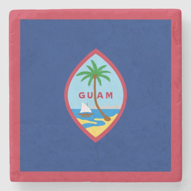 Posavasos De Piedra Bandera de Guam (Anverso)