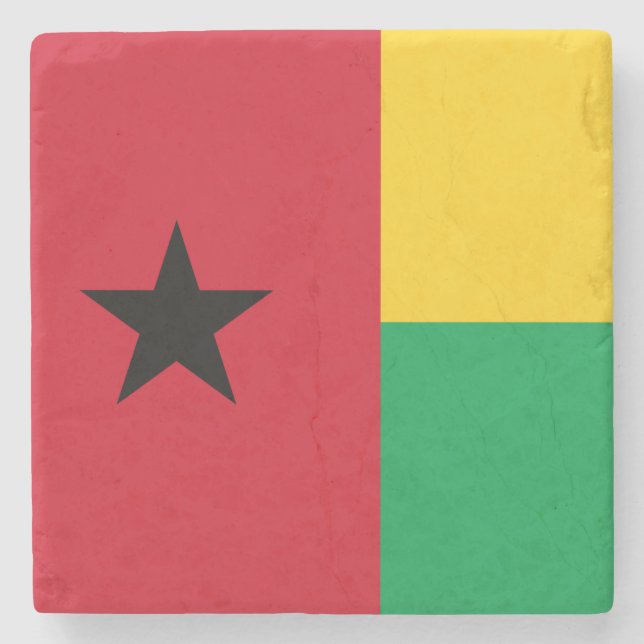 Posavasos De Piedra Bandera de Guinea-Bissau (Anverso)