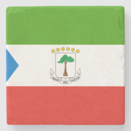 Posavasos De Piedra Bandera de Guinea Ecuatorial (África)