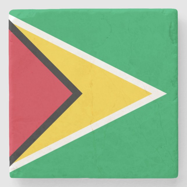 Posavasos De Piedra Bandera de Guyana (Anverso)