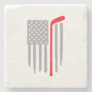 Posavasos De Piedra Bandera de hockey estadounidense