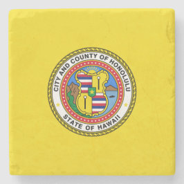 Posavasos De Piedra Bandera de Honolulu (Hawái)