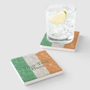Posavasos De Piedra Bandera de Irlanda - arrugada