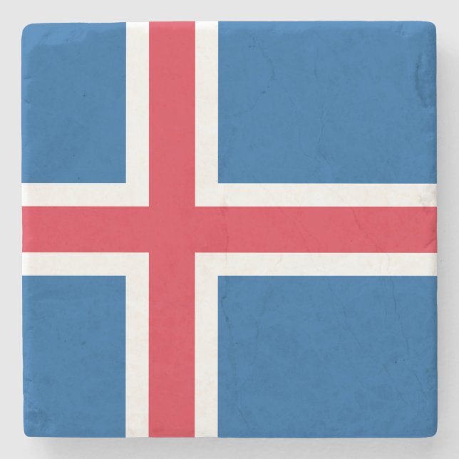 Posavasos De Piedra Bandera de Islandia (Anverso)