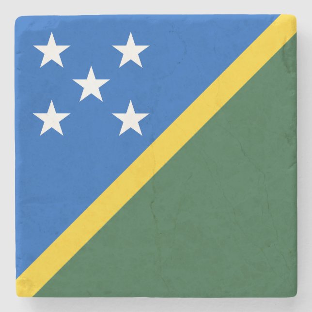 Posavasos De Piedra Bandera de Islas Salomón (Anverso)