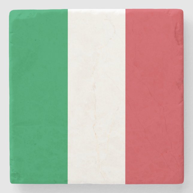 Posavasos De Piedra Bandera de Italia (Anverso)