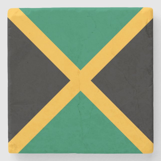 Posavasos De Piedra Bandera de Jamaica (Anverso)