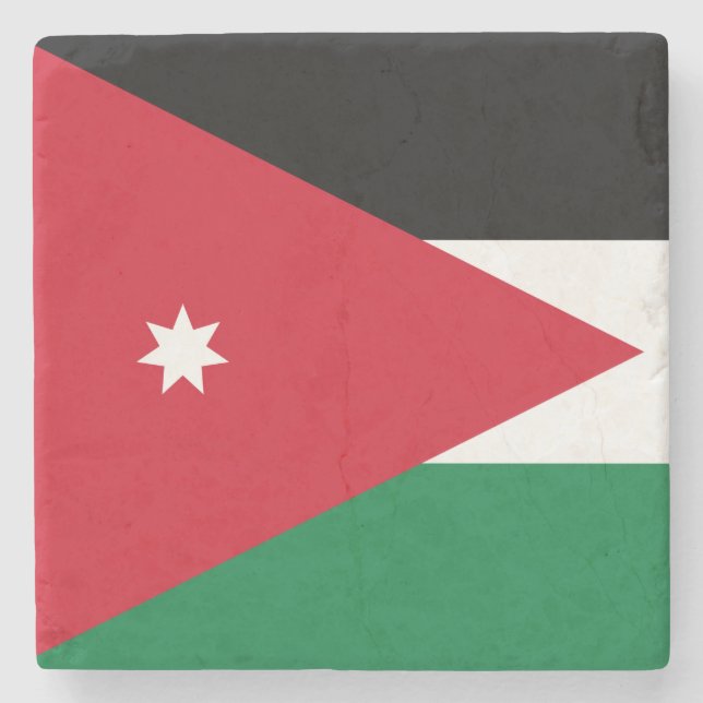 Posavasos De Piedra Bandera de Jordania (Anverso)