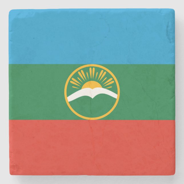 Posavasos De Piedra Bandera de Karachay Cherkessia (Anverso)