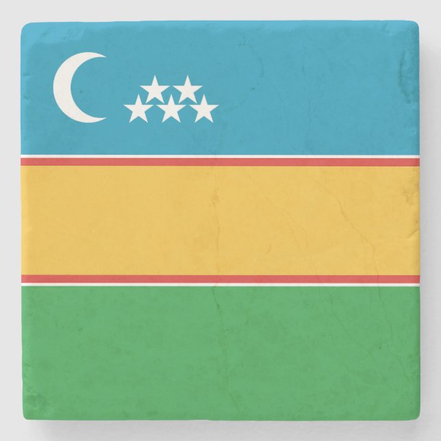 Posavasos De Piedra Bandera de Karakalpakstan (Anverso)