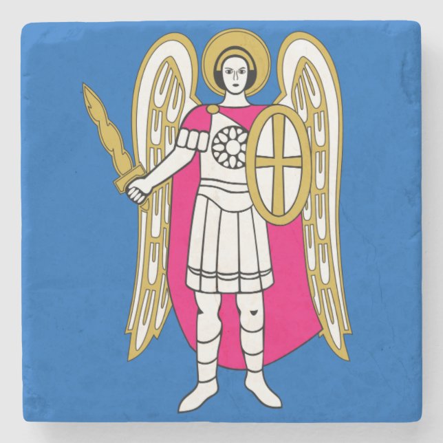 Posavasos De Piedra Bandera de Kiev, capitanes de Ucrania (Anverso)