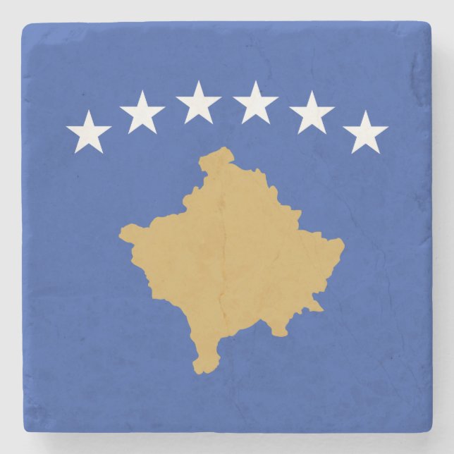 Posavasos De Piedra Bandera de Kosovo (Anverso)