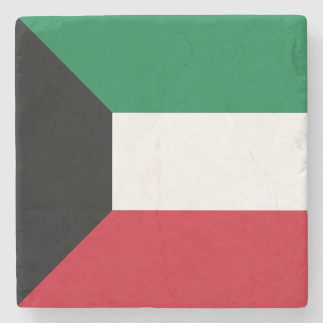 Posavasos De Piedra Bandera de Kuwait (Anverso)
