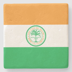 Posavasos De Piedra Bandera de la Ciudad de Miami (Florida)