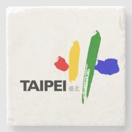 Posavasos De Piedra Bandera de la ciudad de Taipei (Taiwán)
