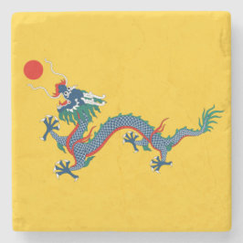 Posavasos De Piedra Bandera de la Dinastía Qing de China (Dragón Chino