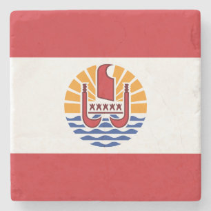 Posavasos De Piedra Bandera de la Polinesia Francesa