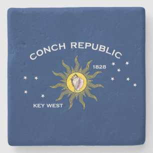 Posavasos De Piedra Bandera de la República de Conch Key West Florida
