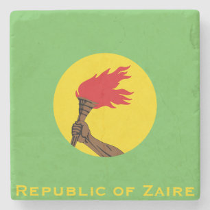 Posavasos De Piedra Bandera de la República del Zaire