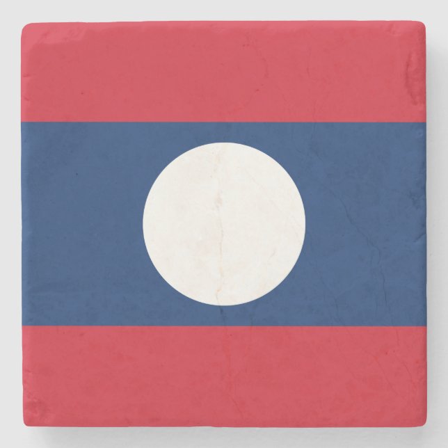Posavasos De Piedra Bandera de Laos (Anverso)