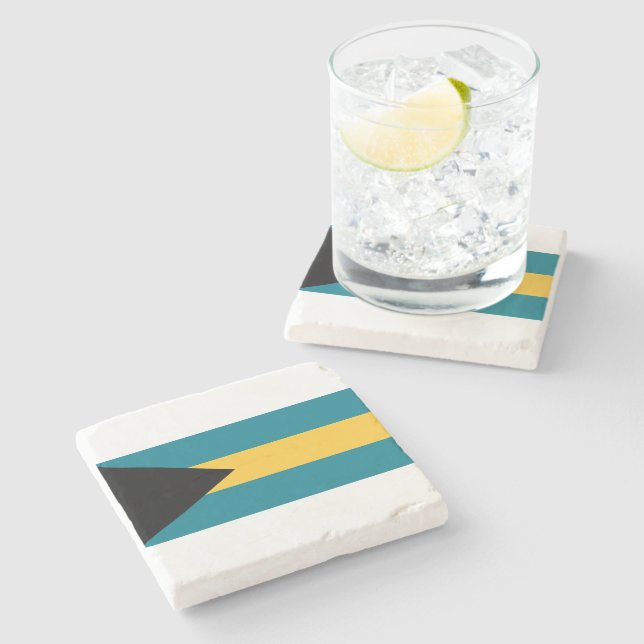 Posavasos De Piedra Bandera de las Bahamas (Lateral)