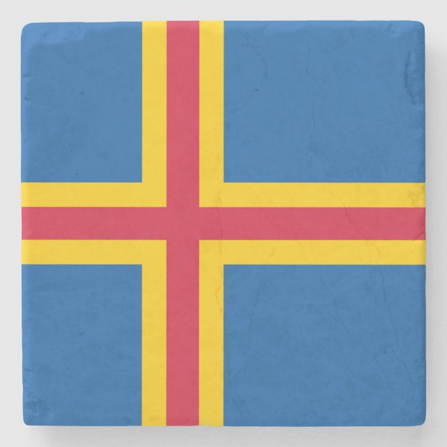 Posavasos De Piedra Bandera de las Islas Åland (Anverso)