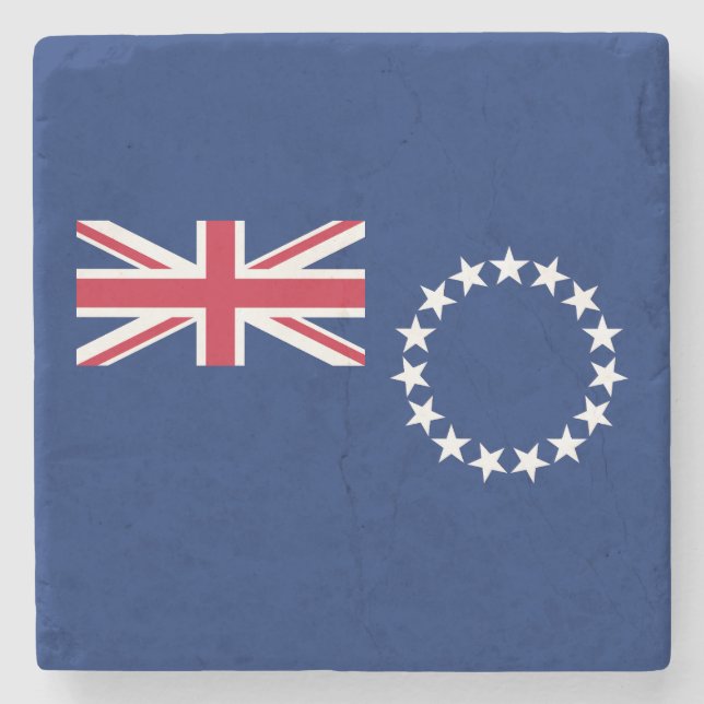 Posavasos De Piedra Bandera de las Islas Cook (Anverso)
