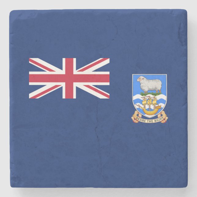 Posavasos De Piedra Bandera de las Islas Malvinas (Anverso)