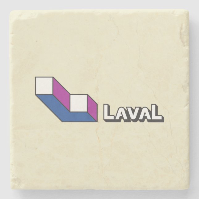 Posavasos De Piedra Bandera de Laval (Quebec, Canadá) (Anverso)