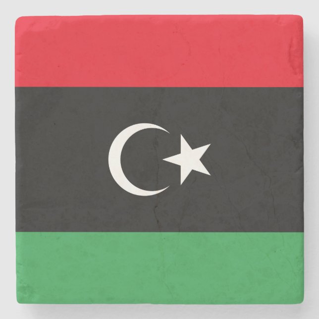 Posavasos De Piedra Bandera de Libia (Anverso)