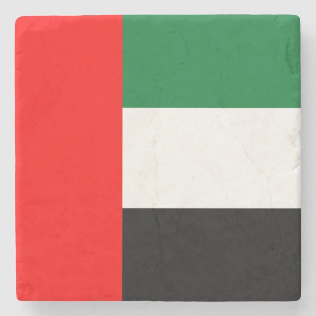 Posavasos De Piedra Bandera de los Emiratos Árabes Unidos (EAU) (Anverso)