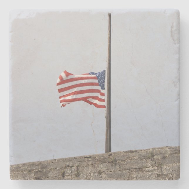 Posavasos De Piedra Bandera de los Estados Unidos a media asta (Estado (Anverso)