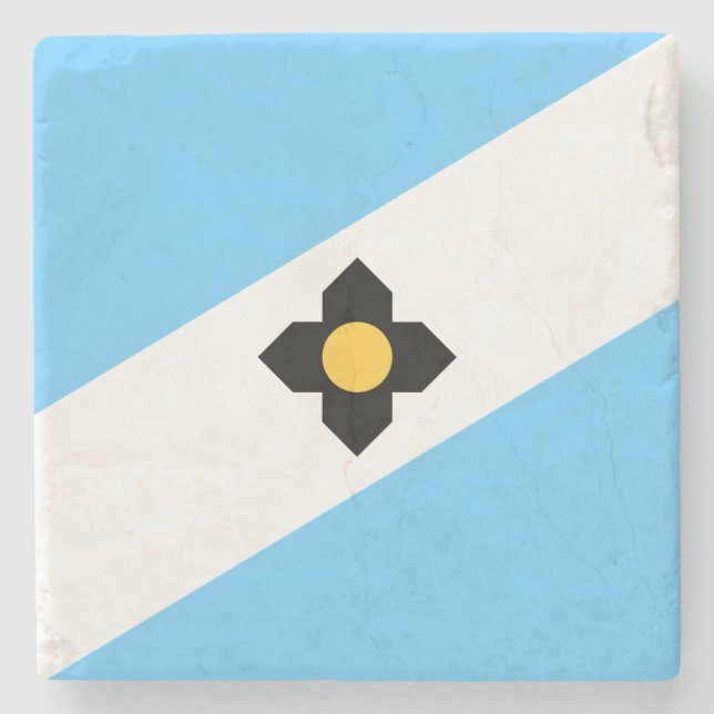 Posavasos De Piedra Bandera de Madison (Wisconsin) (Anverso)