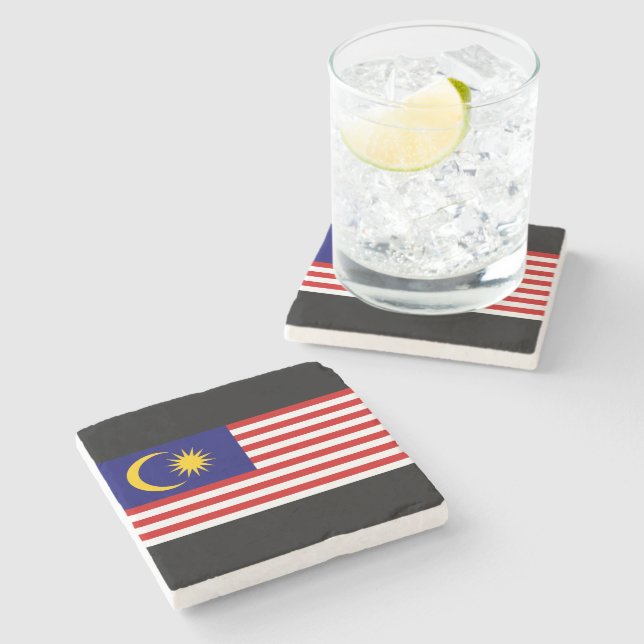 Posavasos De Piedra Bandera de Malasia (Lateral)