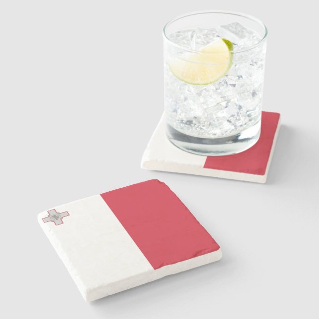 Posavasos De Piedra Bandera de Malta (Lateral)