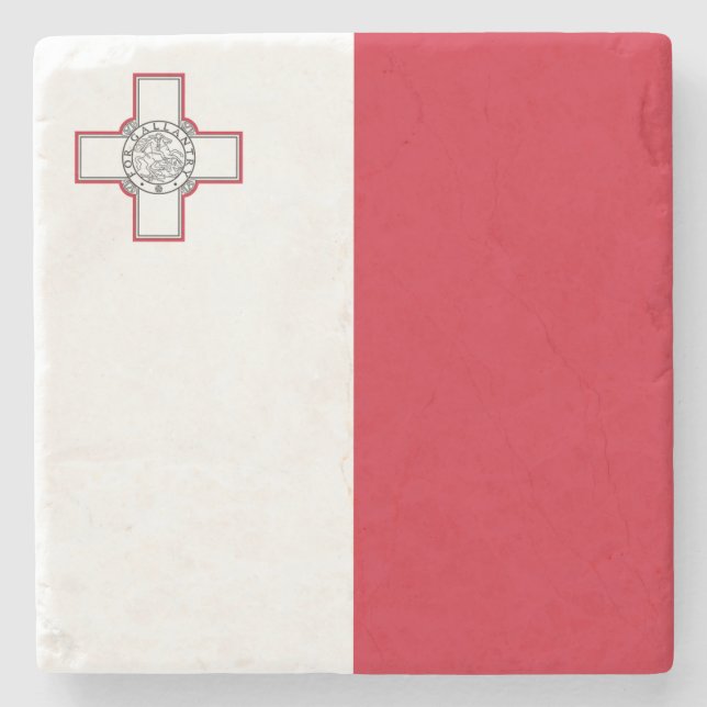 Posavasos De Piedra Bandera de Malta (Anverso)