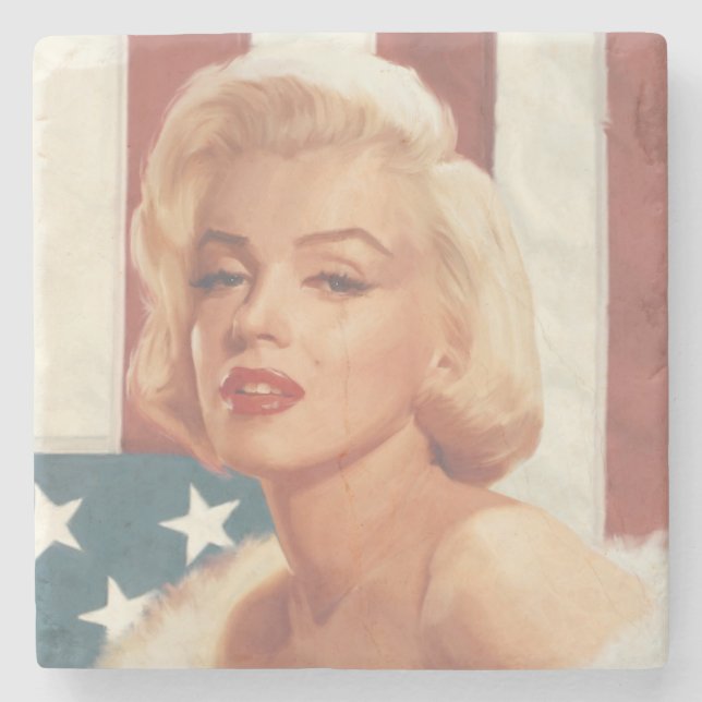Posavasos De Piedra Bandera de Marilyn (Anverso)