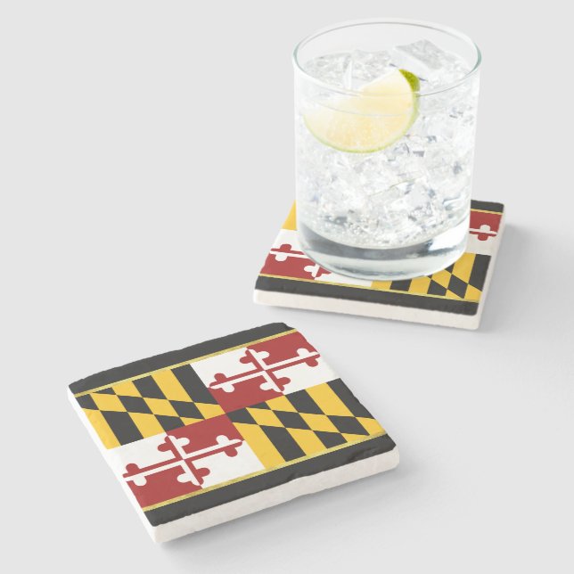 Posavasos De Piedra Bandera de Maryland (Lateral)