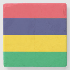 Posavasos De Piedra Bandera de Mauricio