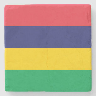 Posavasos De Piedra Bandera de Mauricio