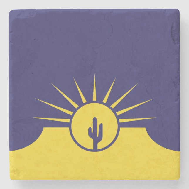 Posavasos De Piedra Bandera de Mesa (Arizona, Estados Unidos) (Anverso)
