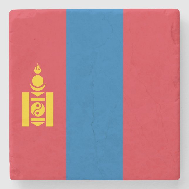 Posavasos De Piedra Bandera de Mongolia (Anverso)