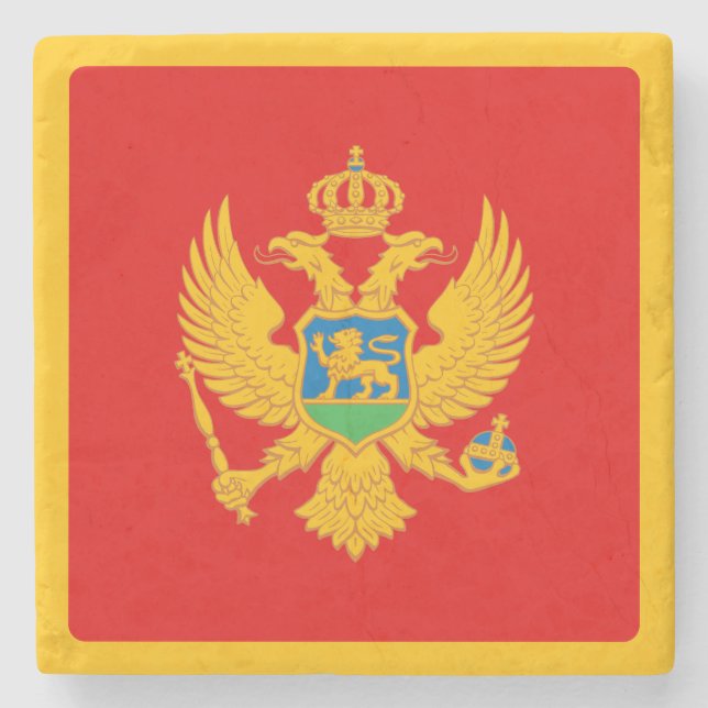 Posavasos De Piedra Bandera de Montenegro (Anverso)
