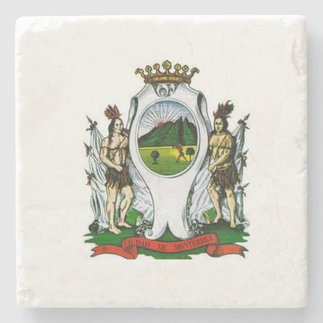 Posavasos De Piedra Bandera de Monterrey, Nuevo León - MÉXICO (Anverso)