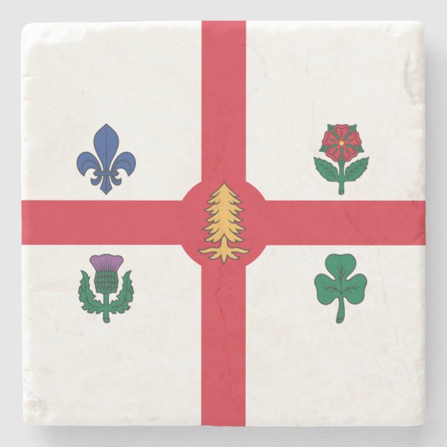 Posavasos De Piedra Bandera de Montreal (Quebec, Canadá) (Anverso)